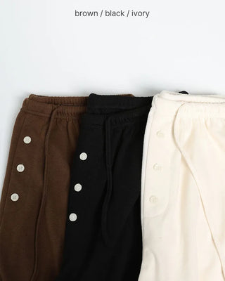 Button-point colorful summer sweatpants