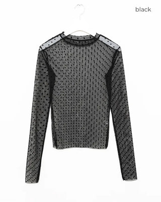 Sheer polka dot T-shirt