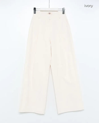 Classic pleated wide slacks