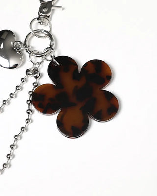 Leopard Flower Mirror Keyring