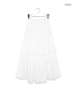 Tassel tiered long skirt