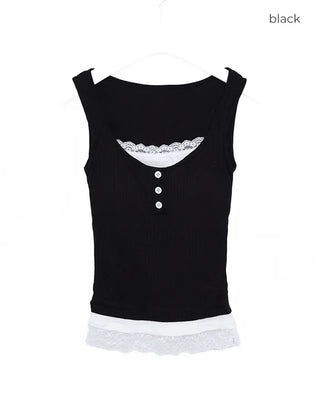 Lace-layered sleeveless
