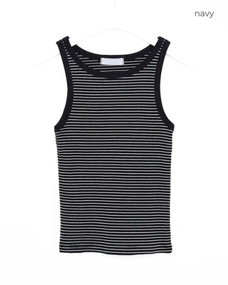 Two-tone striped sleeveless top