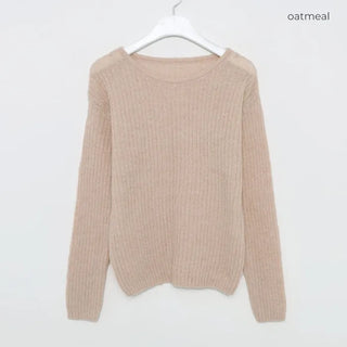 Ribbed long-sleeve wool knit
