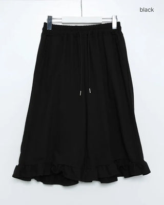 Frilled mid-length sweatpants