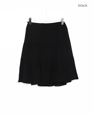 String Gathered Midi Skirt
