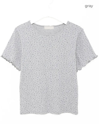 Flower short-sleeved T-shirt