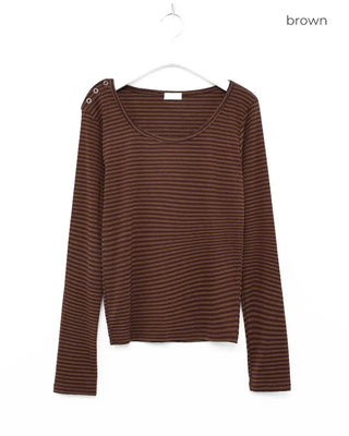2-way striped long-sleeve T-shirt