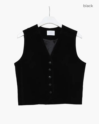 Suede V-neck vest