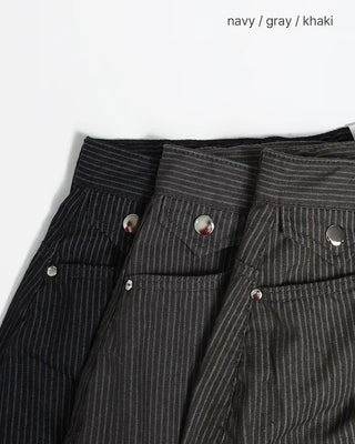 Pencil stripe back cinch balloon summer pants