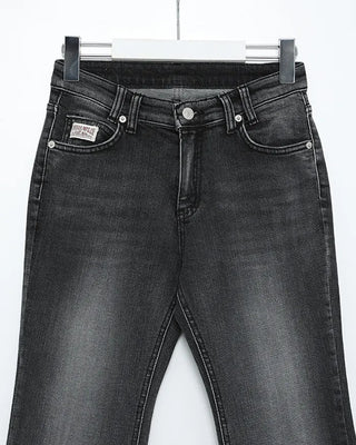 Low-rise bootcut denim pants