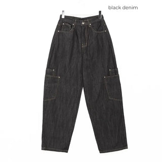 Pocket wide denim pants