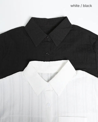 Ethnic striped cotton half shirt