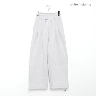 Pintuck Wide Brushed Sweatpants