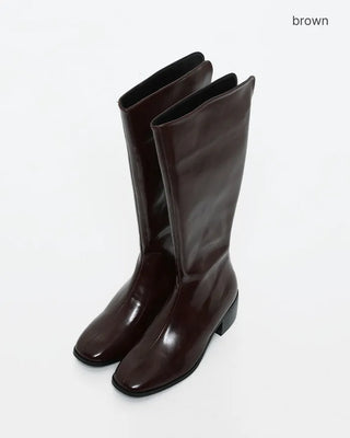 Leather long boots