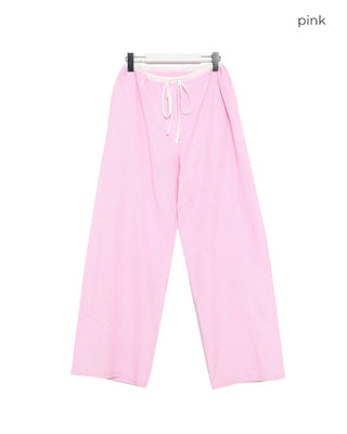 Color-blocked mini striped pants