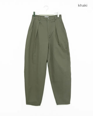 Pleated cotton wide-leg pants