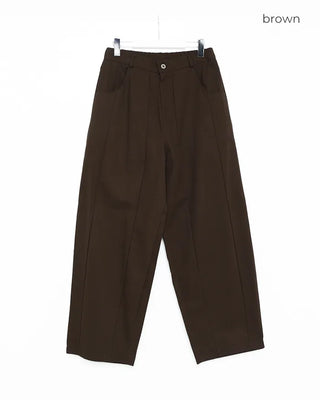 Semi-curved cotton pants