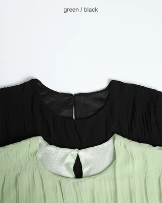 Round Shirring Long Dress