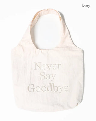 Bold lettering stitch tote bag