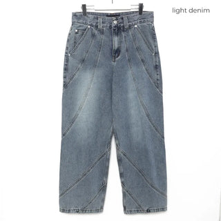 Oil-washed denim pants