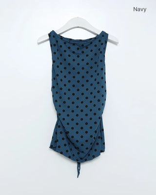 Polka Dot Round Neck Sleeveless