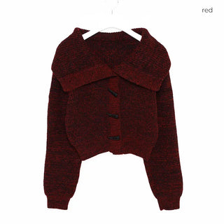 Toggle Button Turtleneck Cardigan
