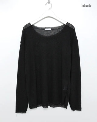 Boat neck knit t-shirt