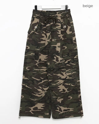 (Unisex) Knee-tuck Camouflage Cargo Easy Pants