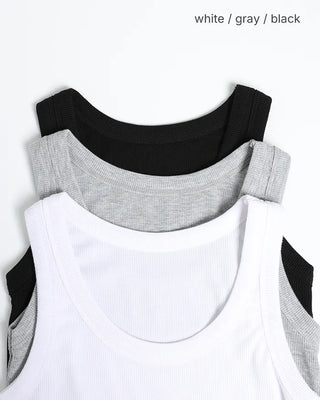 U-neck cropped ribbed tank top