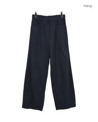 Cotton panel wide slacks