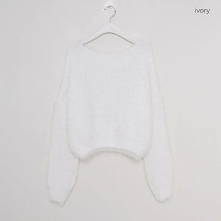 Fluffy Boat Neck Knit