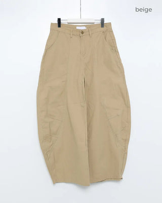Side Yoke Wide Cotton Pants