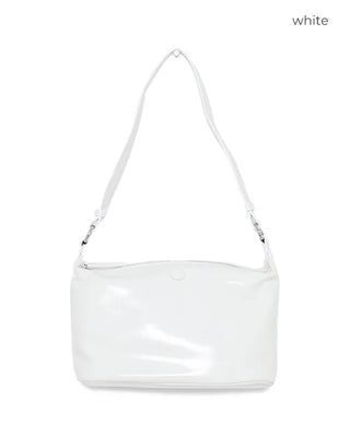 Round enamel shoulder bag