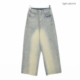 Washed denim pants