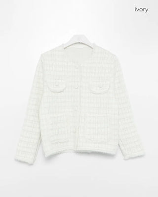 Loose-fit tweed jacket
