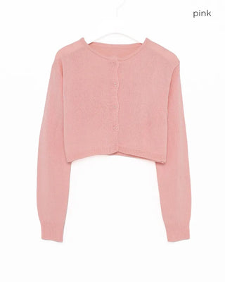 Round neck crop cardigan