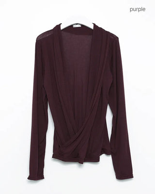 Drape Surplice Long Sleeve Top