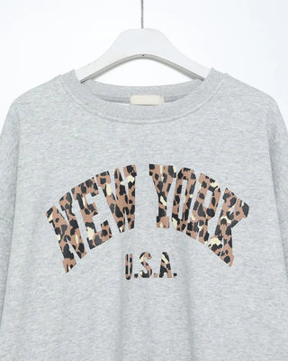 Leopard lettering sweatshirt