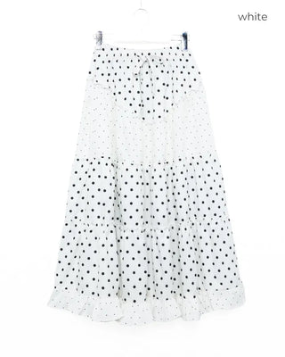 Polka Dot Frill Long Skirt