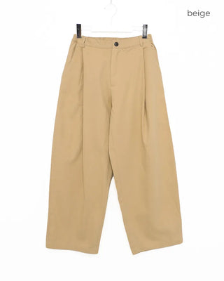 Cotton pintuck wide-leg pants