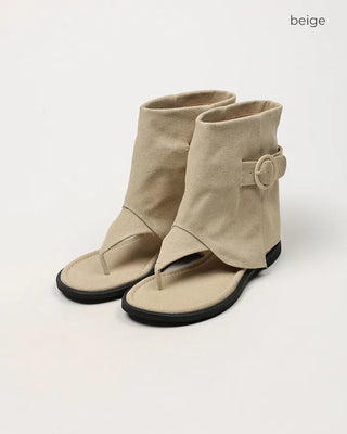 Thong belt ankle boots