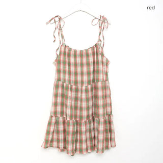 Checked tiered dress