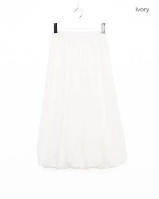 Balloon long elastic waist skirt