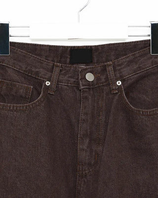 Brown cotton straight pants