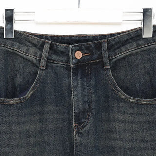 Semi-wide leg denim pants