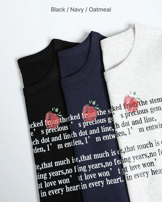 Strawberry Point Lettering Slim Fit Short Sleeve T-Shirt