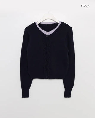 Layered Point Frill Cardigan