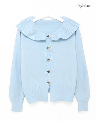 Ribbon Frill Collar Cardigan