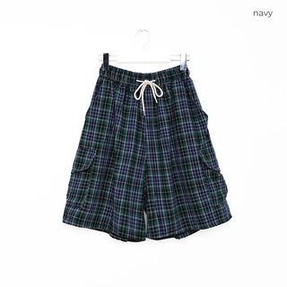 Tartan check cargo shorts